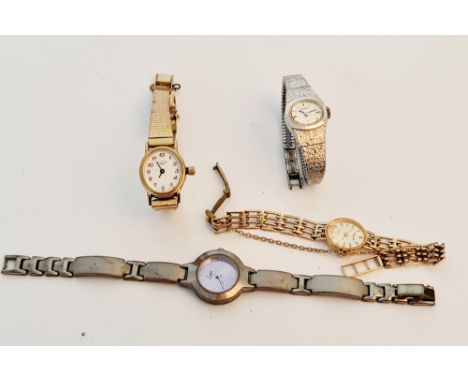 Three various ladies wristwatches to include a Rotary, Seiko and Limit on bracelet straps with a lady's wristwatch 'Royale GO