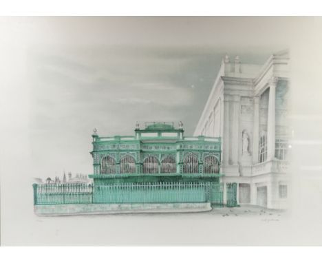 David Gentleman, Covent Garden Prospects series: 'View west from Bow Street with the Opera House and the Foreign Fruit Market