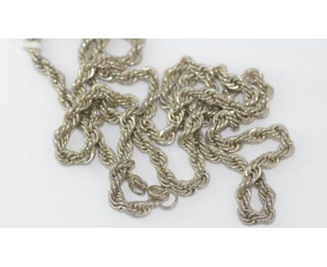 Long sterling silver twist rope chain size: approx 74cm length