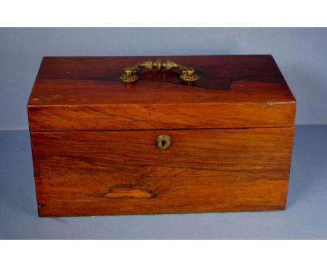 Early Victorian mahogany tea caddy 35.5cm wide, 18cm high