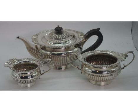 Hardy Bros Ltd 3 piece silver plate tea set comprising of teapot, sugar and creamer