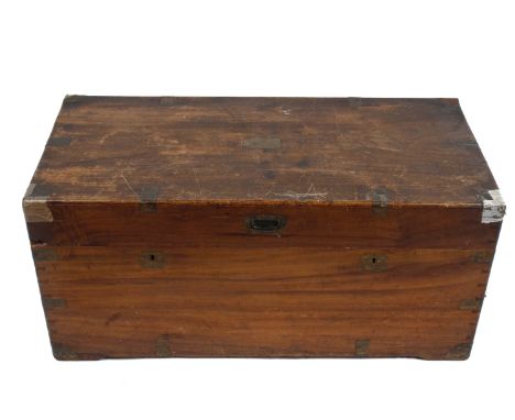 A brass bound wooden trunk. 95cm x 44cm. 