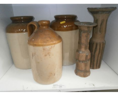 Shelf of stoneware