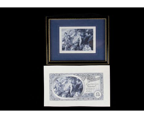 Bradbury Wilkinson Engravers Annual Dinner Collection, including a plate proof, in blue on thin wove paper, of the banknote s