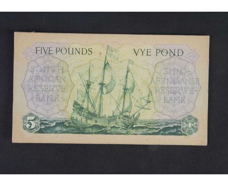 South African Reserve Bank, an important and original hand drawn design essay for the reverse of the 5 Pounds circulation not