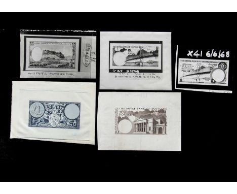 British Isles, a collection of face and reverse photographs showing Bradbury Wilkinson designs for various British banknotes,