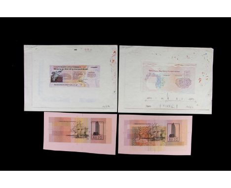 Australia, a collection of printed copies of plate proofs for various Westpac Banking Corporation travellers cheque designs, 