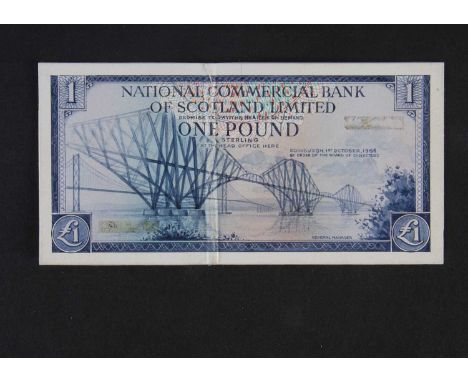 National Commercial Bank of Scotland Ltd, an original and important hand drawn design essay for the face  of the 1964 £1  cir