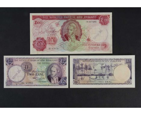 The Reserve bank of New Zealand, a  stunning pair of hand drawn early stage design essays for the face and reverse of a 2 Zea