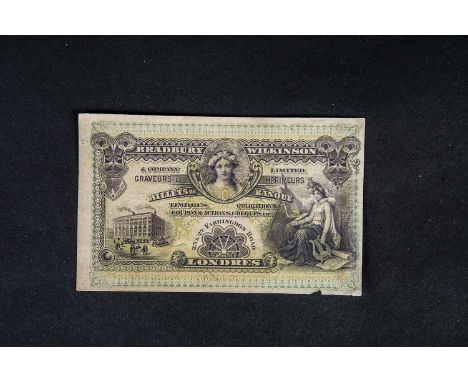 A Bradbury Wilkinson & Co Ltd advertising banknote, circa 1880's - 1890's, single sided on paper, this face design measures 6