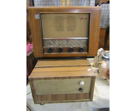 A vintage radio and record player