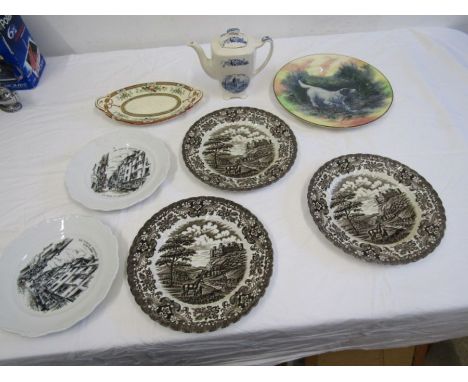 vintage plates and a teapot
