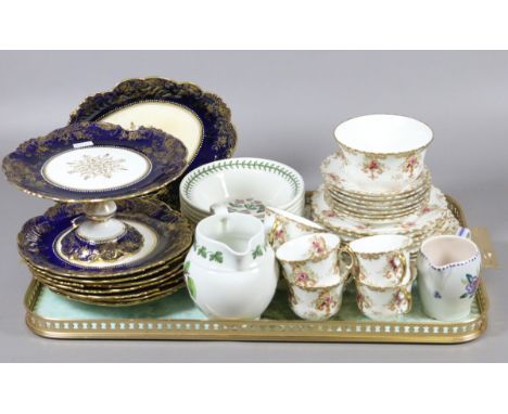 A collection of ceramics, Portmerion Pomona jug and Botanic Garden dishes, Aynsley six place tea service and nine pieces of b