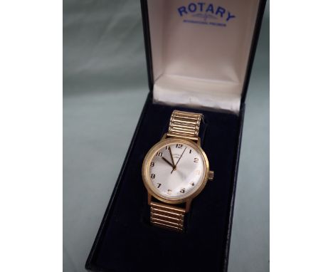 A Gentleman's Rotary wristwatch, the silvered dial with Arabic numerals on an expanding bracelet strap together with two othe