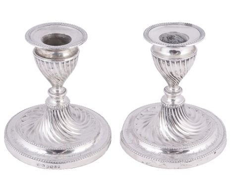 IMPERIAL PRESENTATION: A PAIR OF VICTORIAN SILVER DWARF CANDLESTICKS, HAWKSWORTH, EYRE &amp; CO. LTD., SHEFFIELD, 1888 the ci