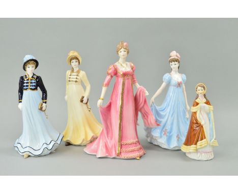 FIVE VARIOUS FIGURINES, to include Royal Worcester 'Elizabeth Bennett' limited edition of 500 and 'Evening Engagement' and Co