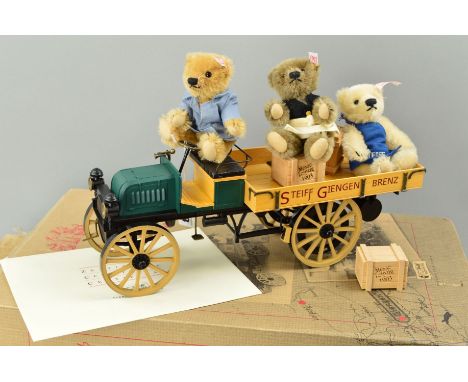 A BOXED STEIFF LIMITED EDITION 'DELIVERY CART WITH TEDDY BEARS', No 0082/1200, No 038914, cart modelled as a scale of 1:18, w