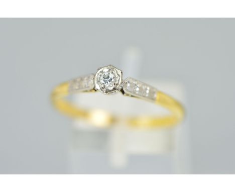 A LATE 20TH CENTURY 18CT GOLD DIAMOND SINGLE STONE RING, estimated diamond weight 0.10ct, ring size U, stamped '18ct &amp; pl