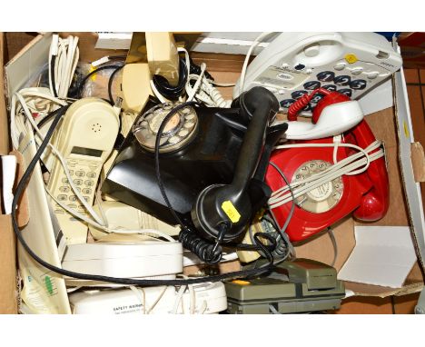 VARIOUS TELEPHONES, to include GPO black bakelite, 'Ericofon 700' (leaflet), red telephone, etc