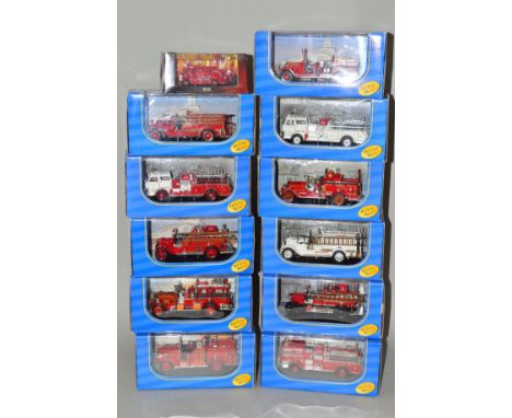 A QUANTITY OF BOXED MAINLY AMERICAN MINT DIECAST FIRE ENGINE/FIRE TRUCK MODELS, all look to be complete and to have never bee