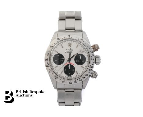 A rare 1970s gentleman's stainless steel Oyster Cosmograph Daytona 'Big Red' 6263, serial nr 7320617. The watch having a 37.5