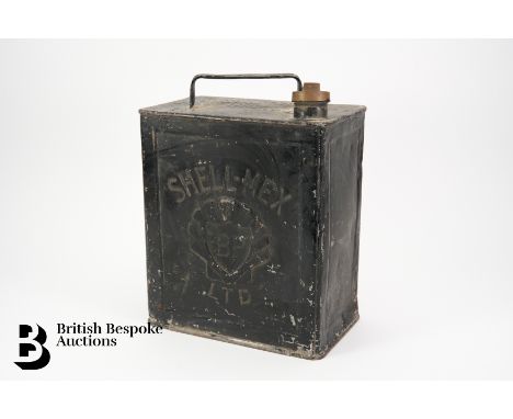 Shell-mex BT vintage petrol, approx 25 x 15 x 28cms, together with a Regaid hot water bottle, two Britool spanners 11/16 &amp
