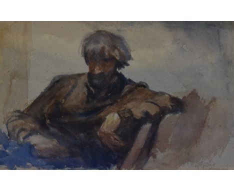 Tom Dearden (b.1942, British), watercolour, 'Self Portrait', signed and dated 1981 to the lower right, framed, mounted, and u