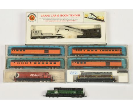 Kato, Bachmann and Similar Mixed group of Locomotives, Coaches and Wagons to include Kato 176-2001 Algoma Central EMD SD40 AC