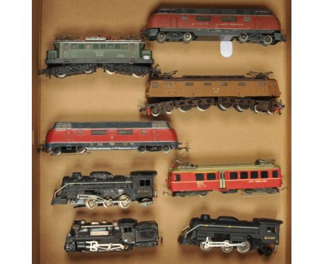 Marklin &amp; Similar HO Gauge mixed group of Diesel Locomotives along with Tinplate Steam Locomotives (see photo). Condition