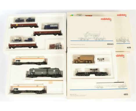 Marklin HO Gauge mixed group of Wagons to include 4855 Tank Wagon Set and others (see photo). Conditions are Near Mint to Min