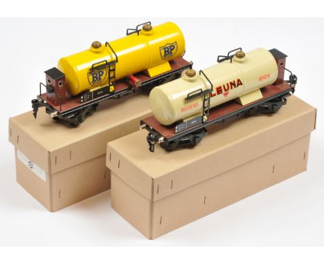 Hehr Replica O Gauge Tankers - Pair of Tankers, 'BP' and 'Leuna'. Conditions: Excellent Plus to Near Mint