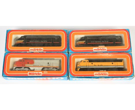 Marklin HO Gauge group of Power and Dummy F7A Diesel Locomotives (see photo). Conditions are Excellent Plus to Near Mint in G