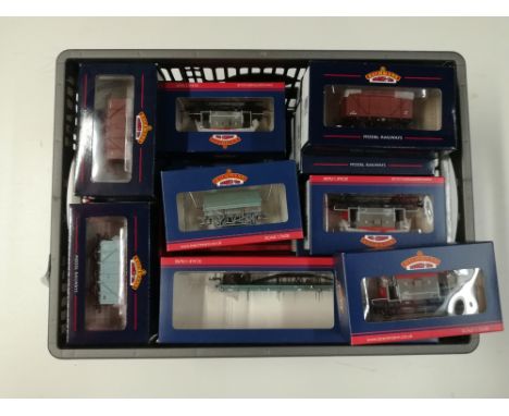 A box of approximately 36 items of Bachmann 00 gauge rolling stock.