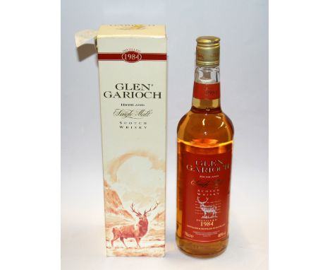A boxed Glen Garioch Scotch whiskey, distilled 1984.