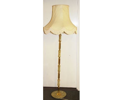 An onyx and gilt standard lamp, H. 170cm.