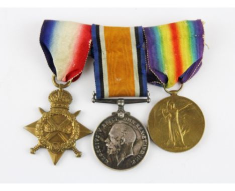 Three First World War medals and ribbons; two S. S. 6106 P. Kavanagh, ORD. R. N. and one for 16207 PTE. M. Lindsey R. IR. Fus