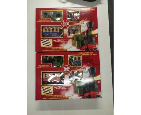 Two LGB 78302 1:20.3 gauge starter sets. One without track and transformer