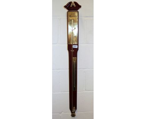 A brass mounted mercury barometer, H. 103cm.