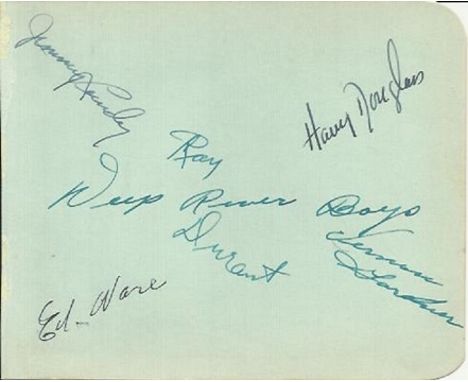 Deep River Boys band signed autograph album page. The Deep River Boys were an American gospel music group active from the mid