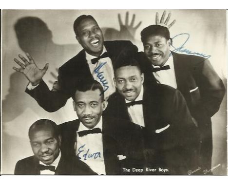 Deep River Boys band signed small b/w photo. The Deep River Boys were an American gospel music group active from the mid-1930