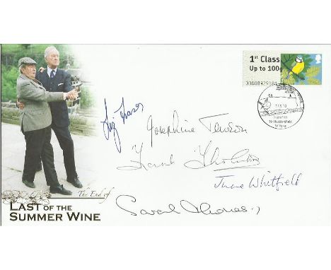 Josephine Tewson, Sarah Thomas, Liz Fraser, Frank Thornton and June Whitfield signed Last of the Summer Wine FDC. Good condit