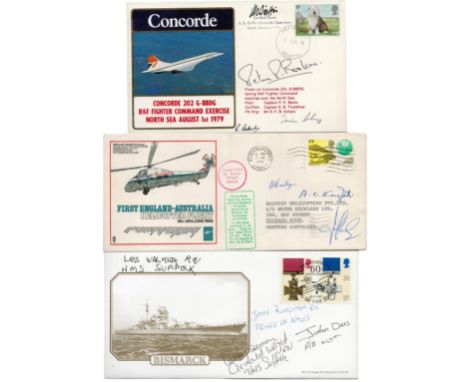 FDC assorted collection, 20 covers in total 17 of them are signed, signatures include Judi Dench, Captain Peter Baker (Concor