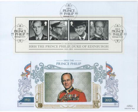 Benham FDC collection in red velvet folder, HRH The Prince Philip 1921 to 2021, Dennis The menace 1951 to 2021, Wild Coasts, 