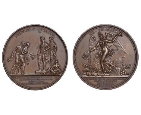 FRANCE, Deputation of the Mayors of Paris to Schönbrunn, 1805, a copper medal by A. Galle & N. Brenet, Napoleon and Murat rec