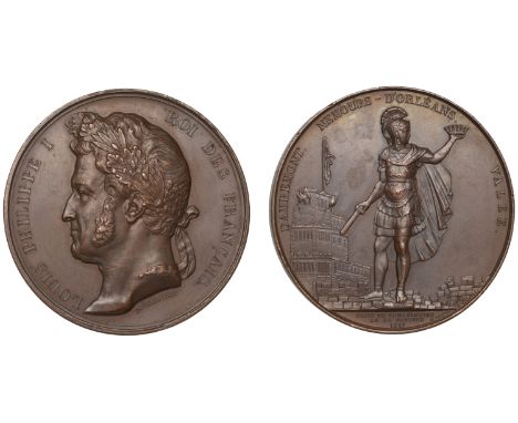 ALGERIA, Capture of Constantine, 1837, a copper medal by V.M. Borrel and A. Caqué [struck 1842-5], laureate bust of Louis Phi