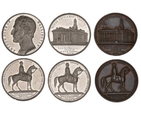 Erection of the Wellington Equestrian Statue, 1844, white metal (2) and copper medals by Allen & Moore, each 39mm (Eimer 125-