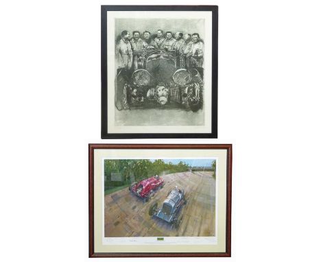 Limited edition print 4/2 "Bentley Boys" signed by the artist 2009, also a limited edition "Spirit of Brooklands".