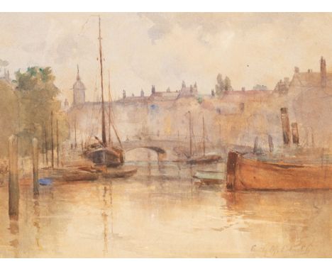 Emily Murray Paterson RSW (1855-1934)/Trawlers at Dusk/signed lower right/watercolour, 23cm x 30.5cm  CONDITION REPORT: Gener