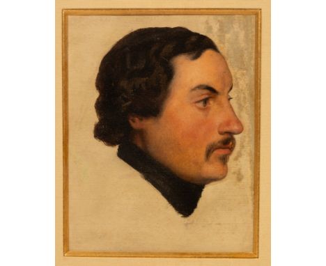 Attributed to Francois Joseph Heim (1787-1865)/Portrait of a Man with a Moustache/oil on paper, 15.75cm x 12cm/Provenance: wi