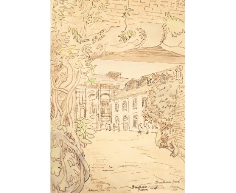 Adrian Daintrey (1902-1988)/Sketch of Brewhouse Yard/inscribed, signed and dated 1st October 1969/ink and watercolour, 47.5cm